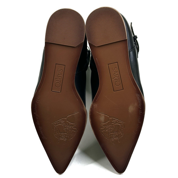 Franco Sarto Emina Black Leather Pointed Toe Wedge Ankle Boot Womens 7M New $190 - Picture 13 of 13